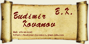 Budimir Kovanov vizit kartica